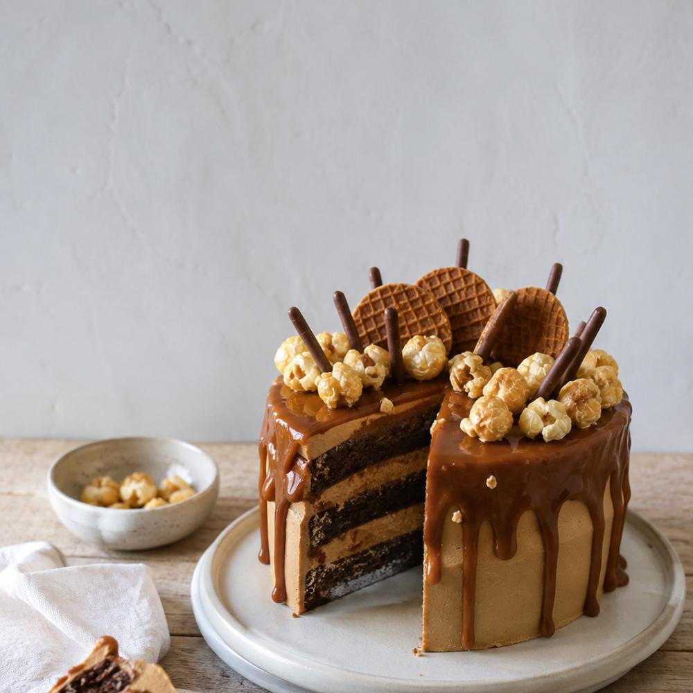 Layer cake chocolat caramel chicorée Leroux