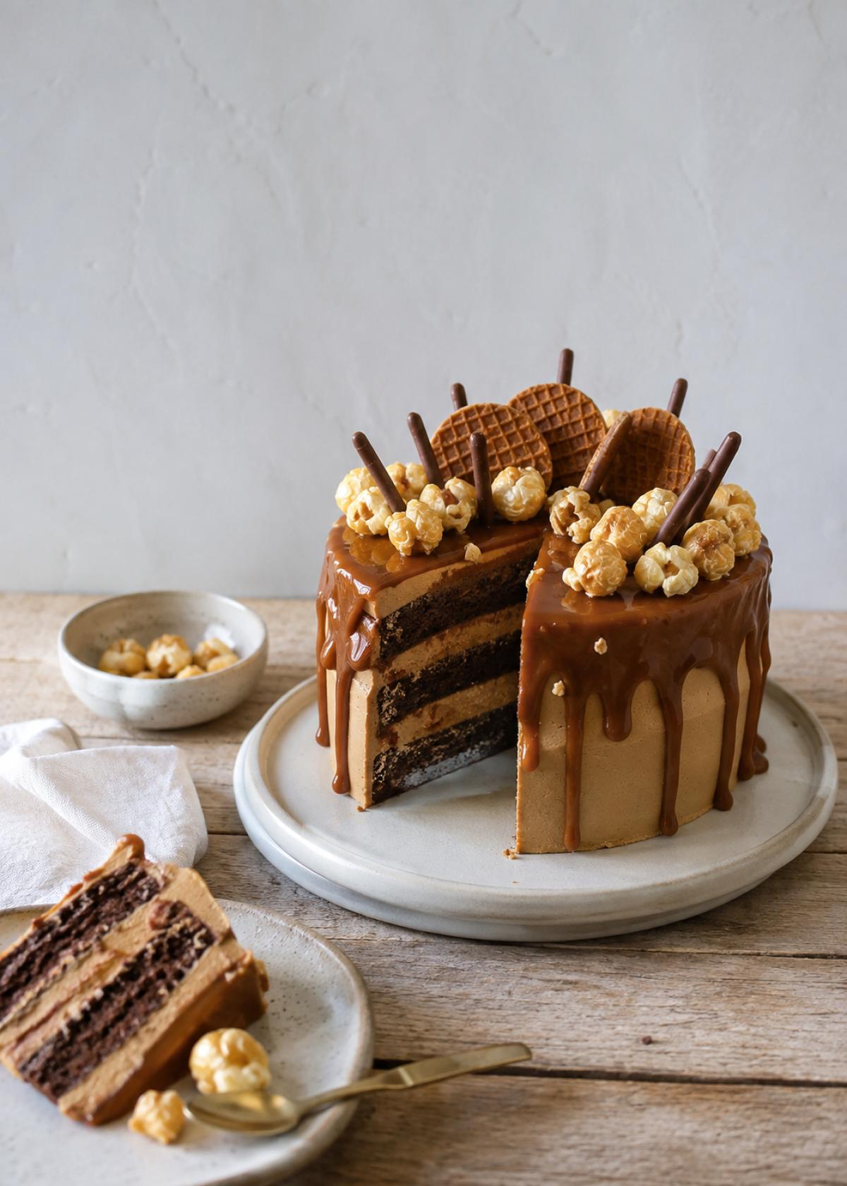 Layer cake chocolat caramel chicorée Leroux
