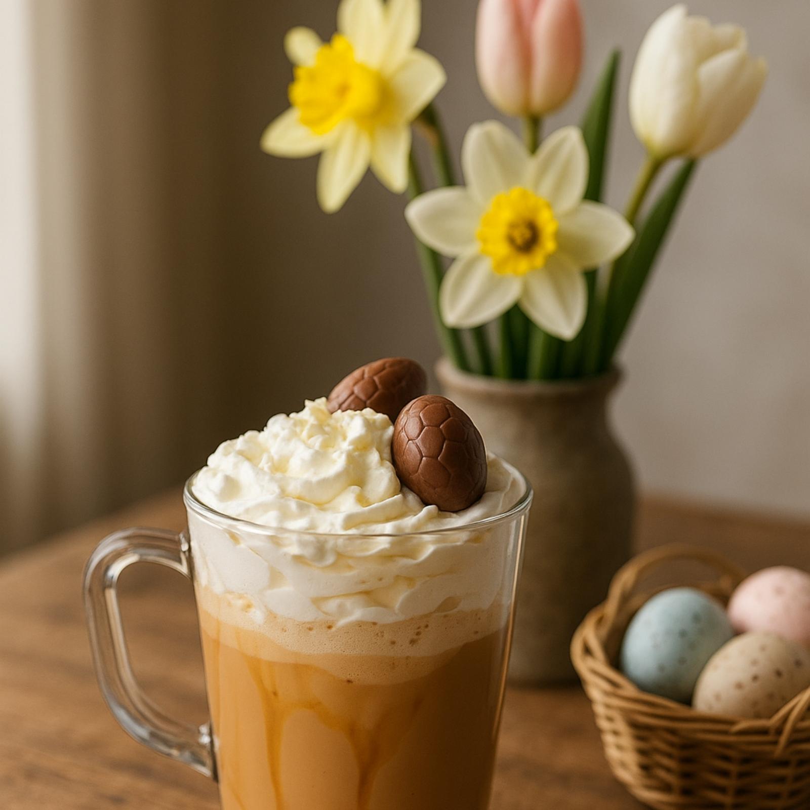 mug gourmand de pâques disposé sur une table, à base de chicorée, recette froide gourmande