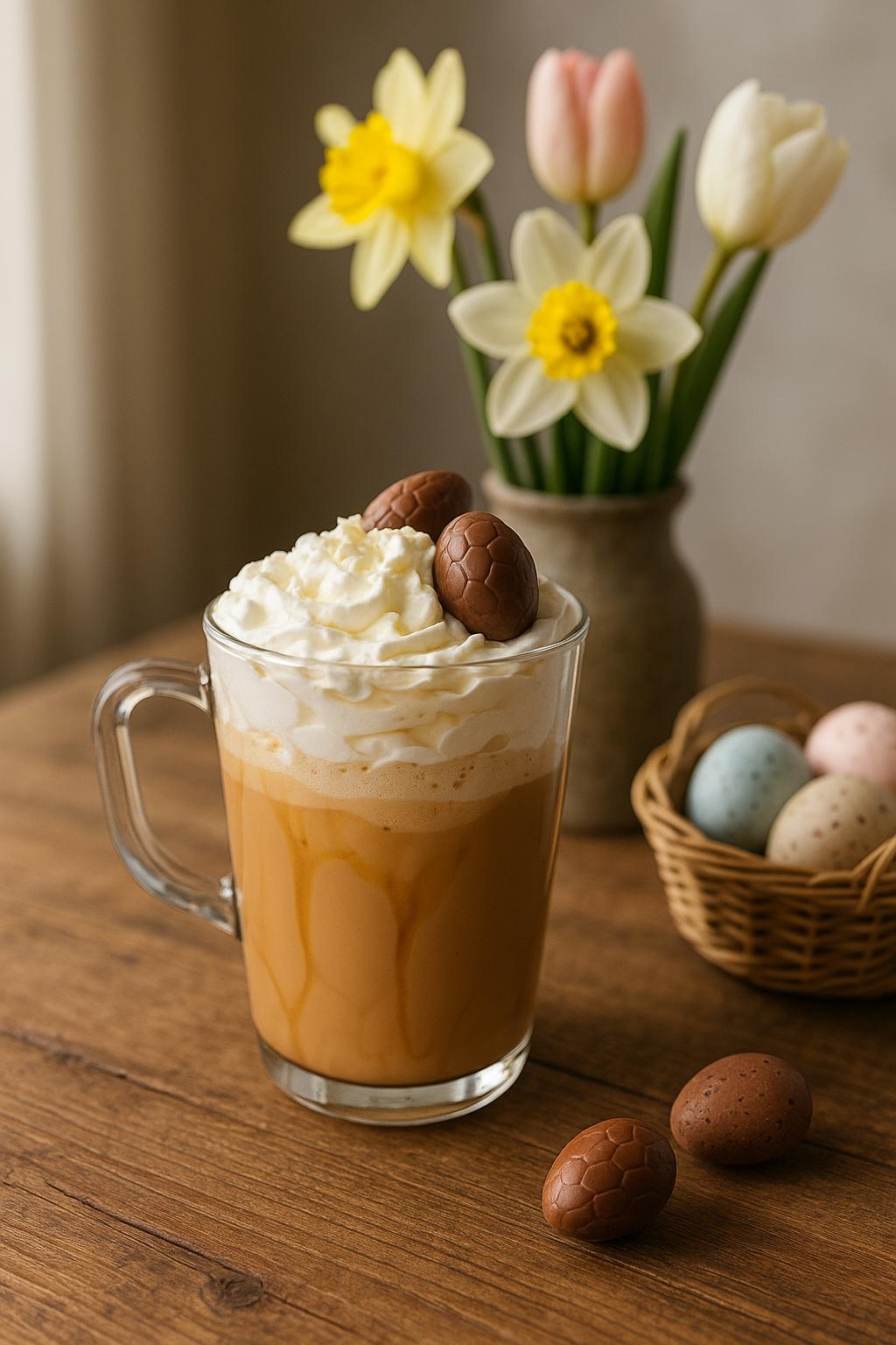 mug gourmand de pâques disposé sur une table, à base de chicorée, recette froide gourmande